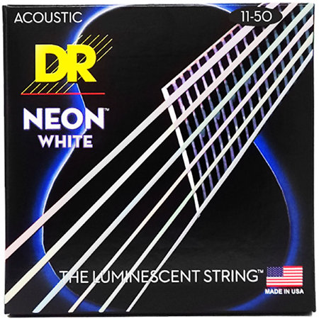 DR Strings Hi Def Neon White 6 Cordes Custom Light 11-50