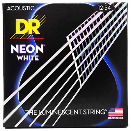 DR Strings Hi Def Neon White 6 Cordes Light 12-54