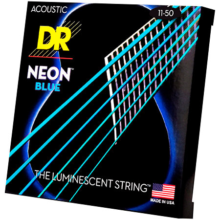 DR Strings Hi Def Neon Blue 6 Cordes Custom Light 11-50