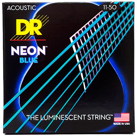 DR Strings Hi Def Neon Blue 6 Cordes Custom Light 11-50