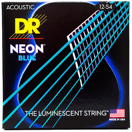 DR Strings Hi Def Neon Blue 6 Cordes Light 12-54