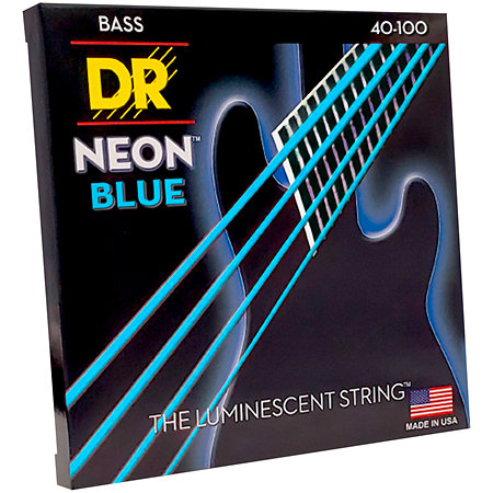 DR Strings Hi Def Neon Blue 4 Cordes Light 40-100