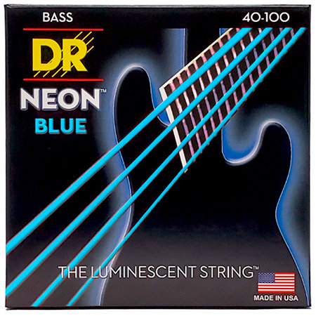 DR Strings Hi Def Neon Blue 4 Cordes Light 40-100