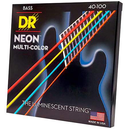 DR Strings Hi Def Neon Multi Color 4 Cordes Light 40-100