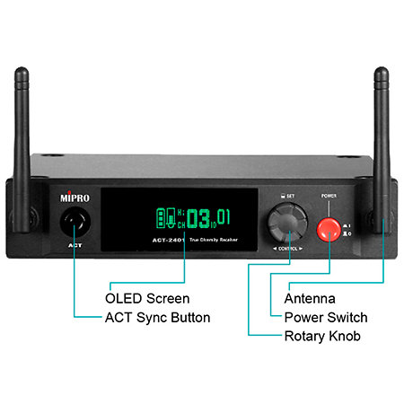 Pack ACT 2400 micro cravate MU53L Mipro