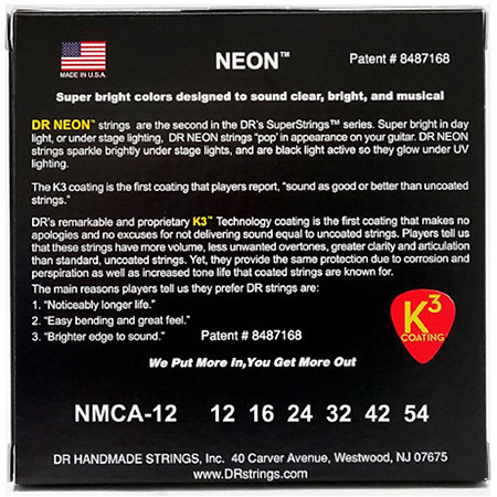 Hi Def Neon Multi Color 6 Cordes Light 12-54 DR Strings
