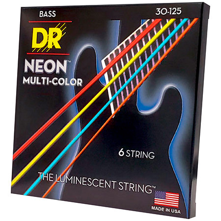 DR Strings Hi Def Neon Multi Color 6 Cordes Medium 30-125