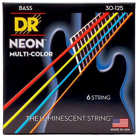 DR Strings Hi Def Neon Multi Color 6 Cordes Medium 30-125