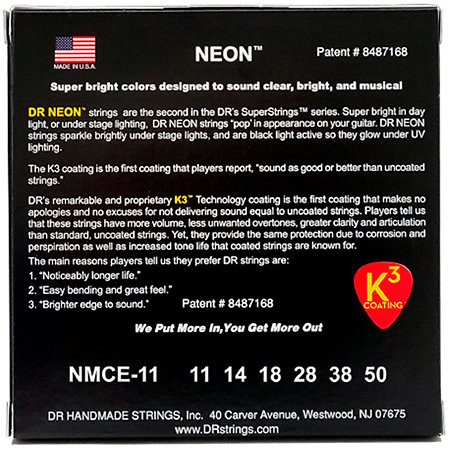 Hi Def Neon Multi Color 6 Cordes Heavy 11-50 DR Strings