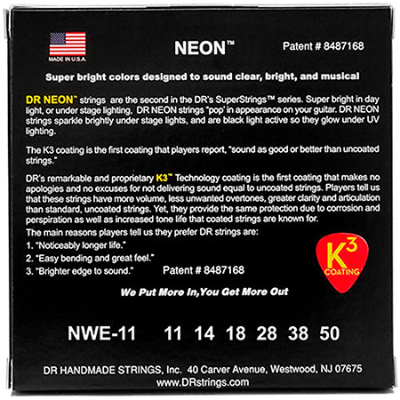 Hi Def Neon White 6 Cordes Heavy 11-50 DR Strings