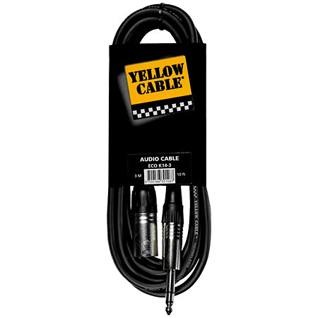 K14-3 Câble XLR mâle / Jack TRS 3m Yellow Cable