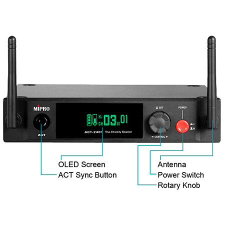 Pack ACT 2400 micro cravate MU57LT Mipro