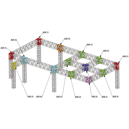 ASD SR5030400 Structure rectangulaire 540 x 290 mm longueur 4m