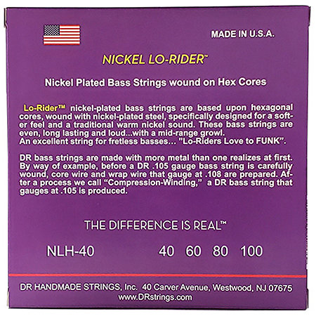 Nickel Lo Rider Nickel Plated Light 40-100 DR Strings