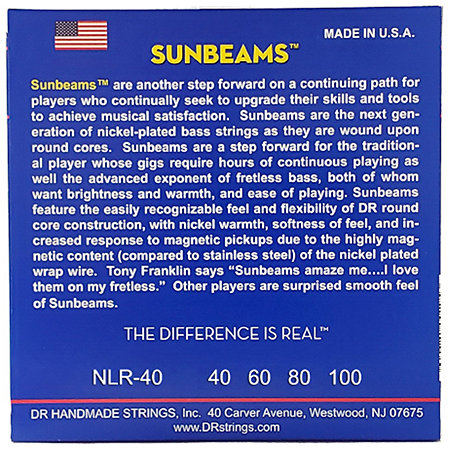 Sunbeam Nickel Plated Light 40-100 DR Strings