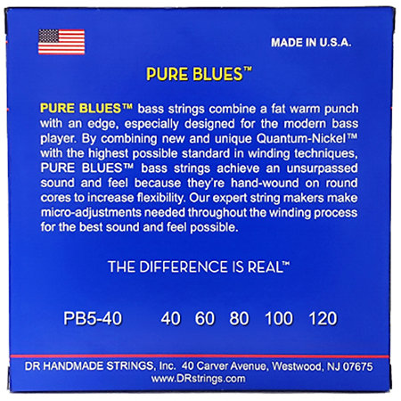 Pure Blues Quantum Nickel 5 Cordes Light 40-120 DR Strings