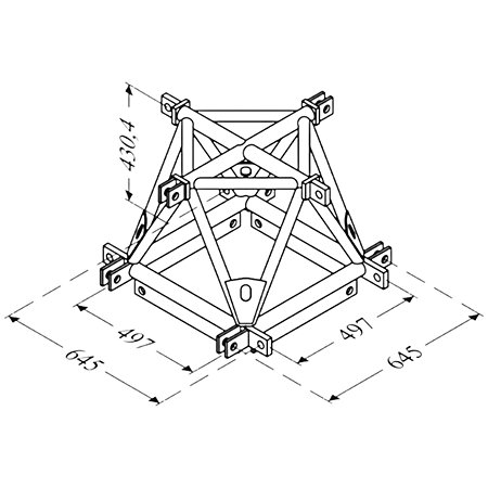 ASD C4DDP Angle structure triangulaire 3 départs acier