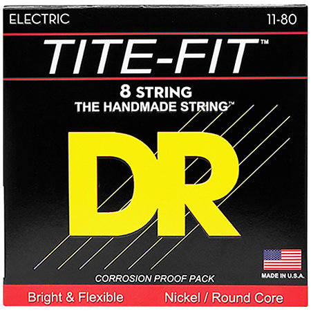 DR Strings Tite Fit Nickel Plated 8 cordes Heavy 11-80