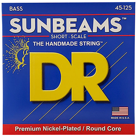 DR Strings Sunbeam Nickel Plated Short Scale 5 Cordes Medium 45-125