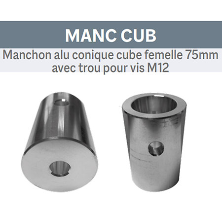 ASD MANC CUB Manchon alu conique cube femelle 75mm