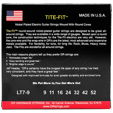 Tite Fit Nickel Plated 7 Cordes Light 9-52 DR Strings