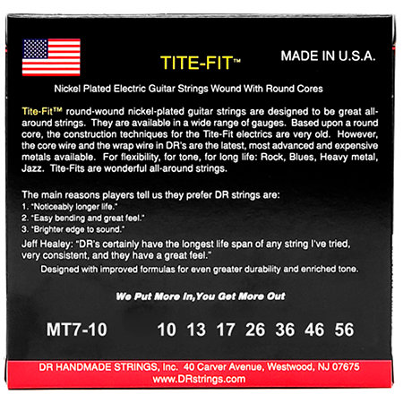 Tite Fit Nickel Plated 7 Cordes Medium 10-56 DR Strings