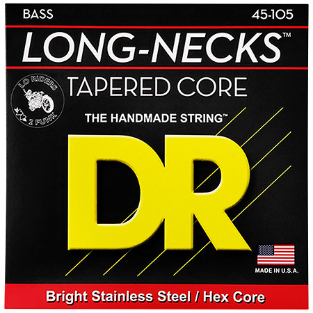 DR Strings Long Necks Tapered Stainless Steel Medium 45-105