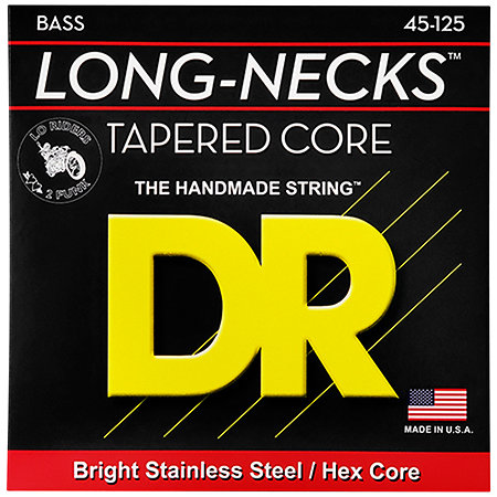 DR Strings Long Necks Tapered Stainless Steel 5 Cordes Medium 45-125