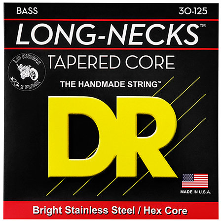 DR Strings Long Necks Tapered Stainless Steel 6 Cordes Medium 30-125