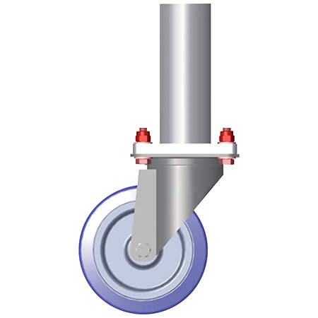 ASD PR060F Pied à roulette simple avec frein hauteur 0.60 m