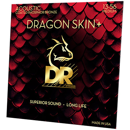 DR Strings Dragon Skin+ Phosphore Bronze 6 Cordes Medium 13-56