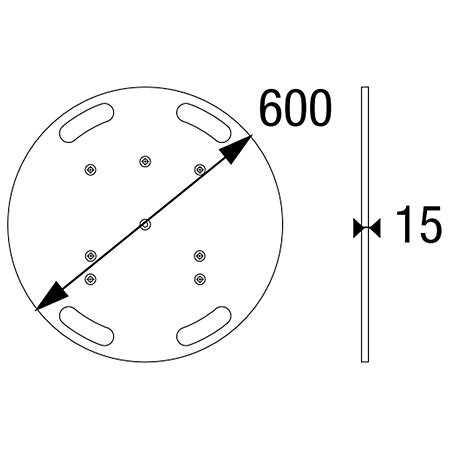 ASD EML 60N Embase lourde noire diamètre 600mm