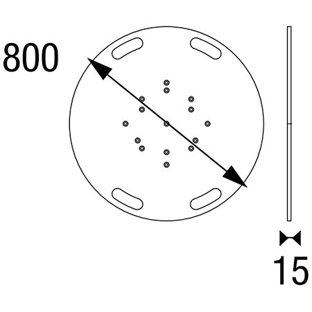ASD EML 259N Embase lourde noire diamètre 800mm