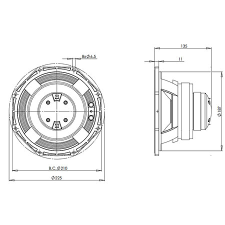 B&C Speakers 8CX21 16+16 Ohm