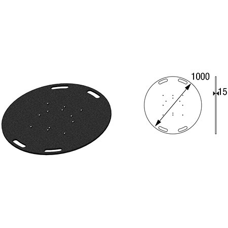 ASD EML 359N Embase lourde noire diamètre 1000mm