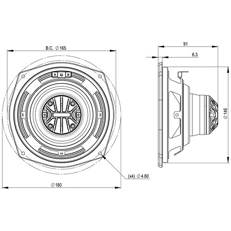6CXN36 8+8 Ohm B&C Speakers
