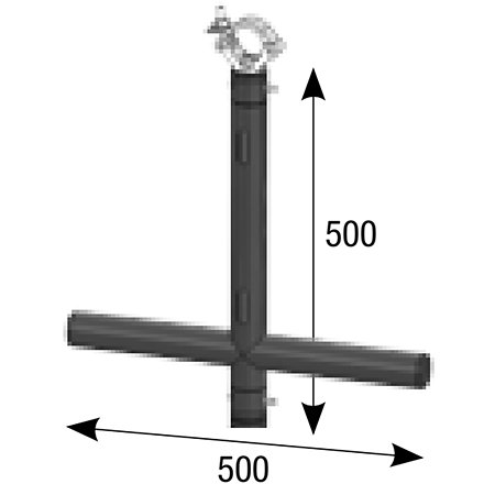 ASD TCAN Barre alu fixe T noire avec collier