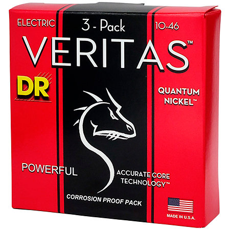 DR Strings Veritas Coated Core Technology Medium 10-46 3 Jeux