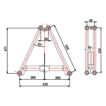 ASD STP 50160 Structure triangulaire pliable 500mm x 1,6m