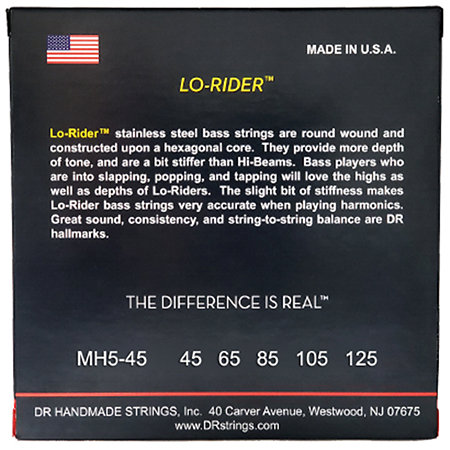 Lo Rider Stainless Steel 5 Cordes Medium 45-125 DR Strings