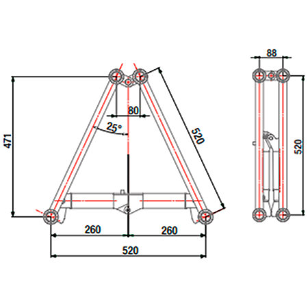 ASD STP 50080 Structure triangulaire pliable 500mm x 0,8m