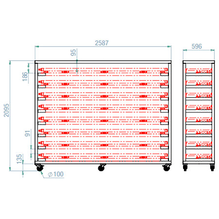 CHARSTP500 Chariot pour structure pliable ASD