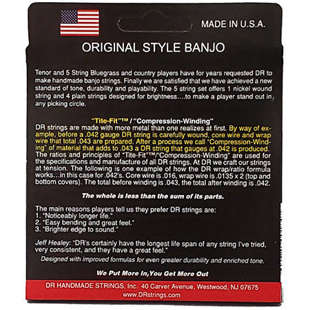 Banjo 5 Cordes 10-10 DR Strings