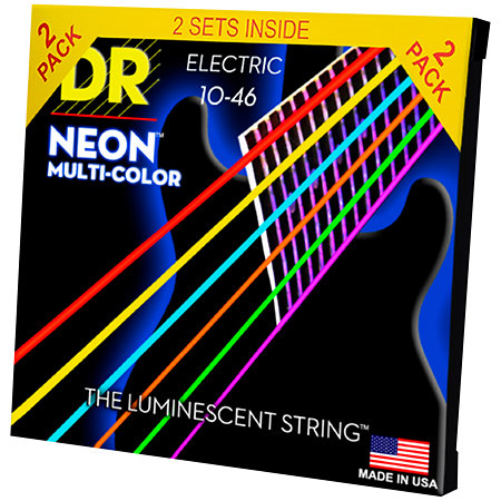 DR Strings Hi Def Neon Multi Color Medium 10-46 2 Jeux