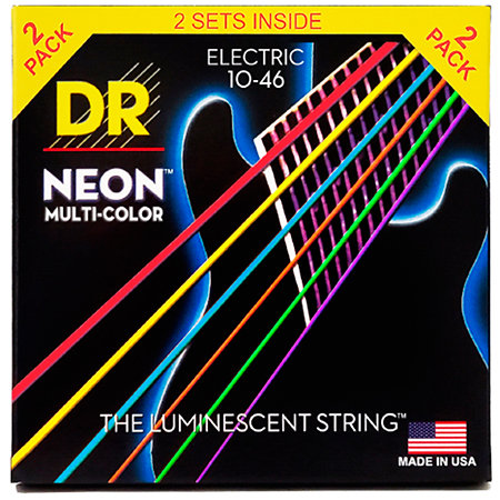 DR Strings Hi Def Neon Multi Color Medium 10-46 2 Jeux