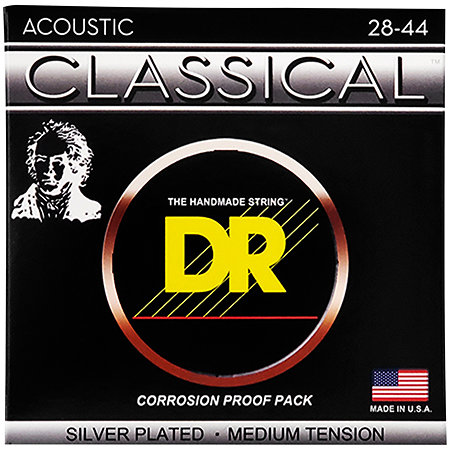 DR Strings Classical Nylon Silver Plated Medium 28-44
