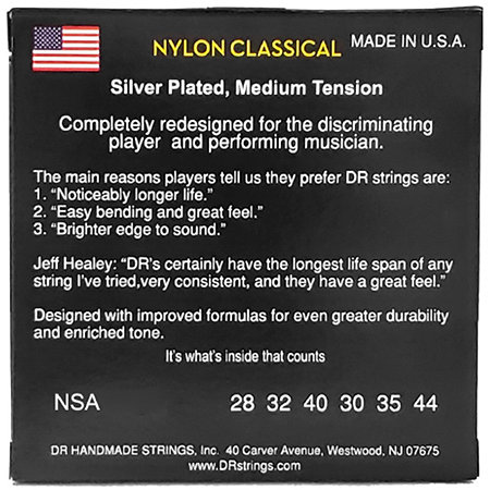Classical Nylon Silver Plated Hard 28-44 DR Strings