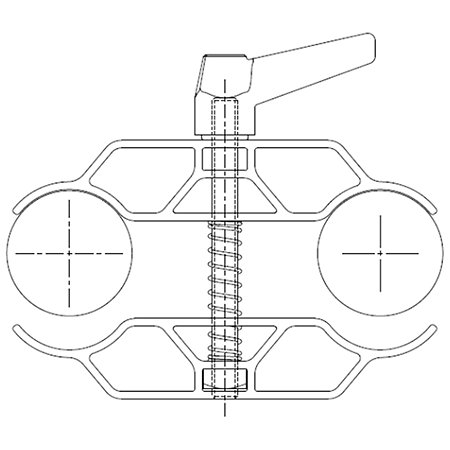 RAC2 AM Jonction alu pour liaison de 2 pieds de 2 praticables à manette ASD