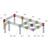ASR31 Angle 3 départs pied 90 degrés 0,50m x 0,50m x 0,71m ASD
