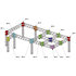 ASR42 Angle 4 départs pied 90 degrés 0,71m x 0,71m x 0,50m ASD